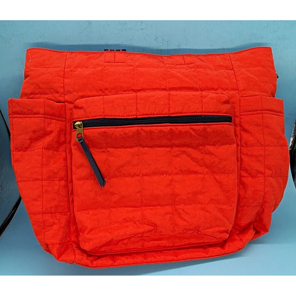 Universal Thread Orange Quilted Backpack Zip Closure Adjustable Strap Pockets